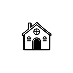 Vector icon of house representing residential property real estate or home concept design