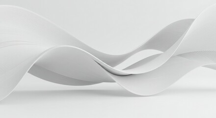 Obraz premium Abstract White Curves Flowing Gently for Modern Minimalist Design