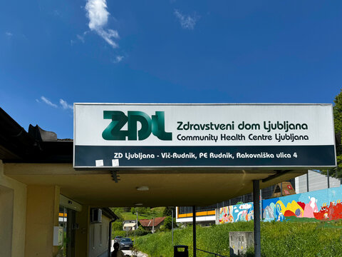 Ljubljana, Slovenia &ndash; 29 April 2025: Zdravstveni dom Ljubljana &ndash; PE Rudnik, health centre. the local clinic provides primary medical care services to resident