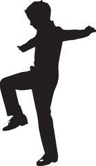 Graceful vector silhouette of a boy dancing 