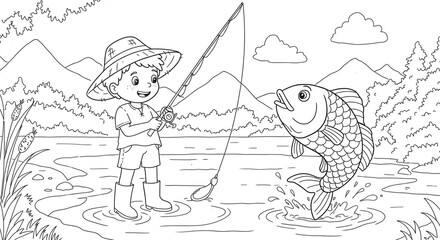 Obraz premium fishing on the river