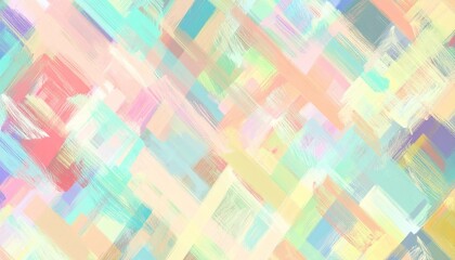 Abstract Pastel Brushstroke Background with Colorful Geometric Shapes