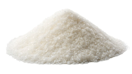 White sugar pile isolated on white background PNG. AI GENERATED.