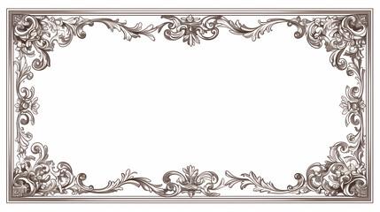 Fototapeta premium Floating Ornate Frame: Baroque Gold Hollow Center for Luxury Wall Art Mockup