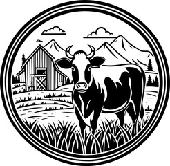 Minimalist Dairy farm with animal  © Lethal_Sid