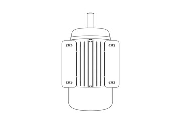 Wireframe Depiction of an Industrial Rotary Drum Filter. This Technical Drawing provides a Simple Line Art, Monochrome Outline Illustration of an essential separation machine, ideal for engineering