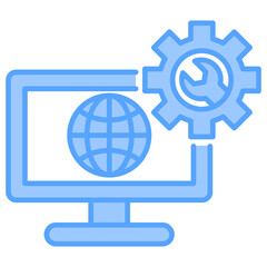 Web Maintenance Blue Icon