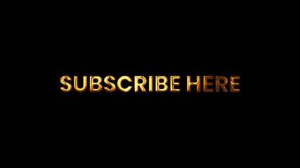 Subscribe Here – Golden 4K Animation for Subscription Prompt
