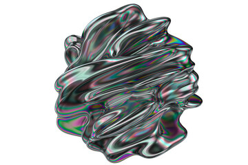 Iridescent Metallic 3D Spheres - Abstract Glossy Reflective Spherical Shapes with Holographic Colors, Dynamic Organic Curves, and Futuristic Technology Design for Modern Visuals - Black Friday
