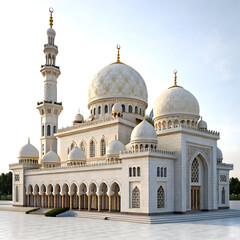 Fototapeta premium 3D luxury mosque isolated on transparent background 