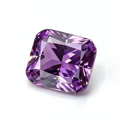 Fototapeta premium Radiant amethyst diamond isolated on transparent background 
