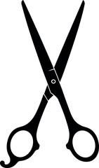 Professional barber scissors crossed silhouette
