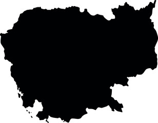 Cambodia map silhouette country outline vector