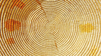 Fototapeta premium Intricate Close-Up View of Concentric Circular Wood Texture with Natural Patterns and Warm Tones