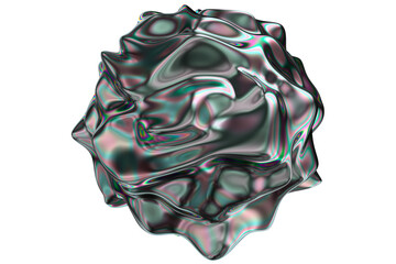 Iridescent Metallic 3D Spheres - Abstract Glossy Reflective Spherical Shapes with Holographic Colors, Dynamic Organic Curves, and Futuristic Technology Design for Modern Visuals - Black Friday
