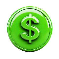 Obraz premium Shiny green dollar sign button