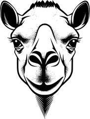 Obraz premium Camel | Black and White Vector illustration