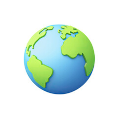 Stylized 3D Earth graphic