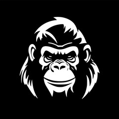 Fototapeta premium Chimpanzee | Minimalist and Simple Silhouette - Vector illustration