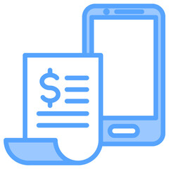 Obraz premium Mobile Receipt Blue Icon