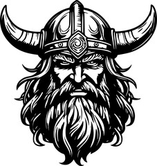 Minimalist viking face icon