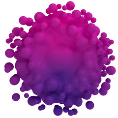 
Metaball - Abstract 3D rendering of fluid organic shapes with vibrant pink and purple neon colors on dark backgrounds for futuristic digital art and creative design, objects, and particles mixed