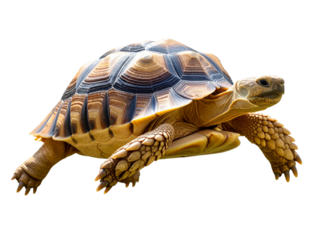 Artistic Floating Tortoise Above Grass with Gentle Sunlight, Creative Nature Concept, Isolated PNG