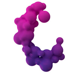 
Metaball - Abstract 3D rendering of fluid organic shapes with vibrant pink and purple neon colors on dark backgrounds for futuristic digital art and creative design, objects, and particles mixed