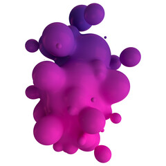 
Metaball - Abstract 3D rendering of fluid organic shapes with vibrant pink and purple neon colors on dark backgrounds for futuristic digital art and creative design, objects, and particles mixed