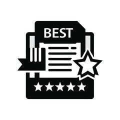  Award winning document with stars and ribbon isolated on white background