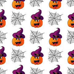 Halloween seamless pattern in hand draw style