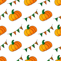 Halloween seamless pattern in hand draw style