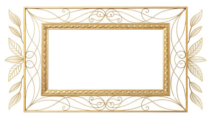 Decorative frame with intricate leaf and vine designs surrounding a central empty space.