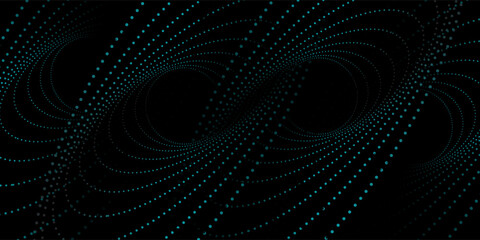 blue techno background. Big data visualization on dark space with dotted lines shape effect decoration. presentation in poster, banner