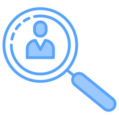 Employee Search Blue Icon