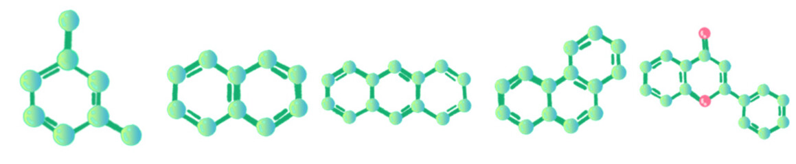 Cartoon Style Green Molecular Structure for Science Education and Chemistry Illustration