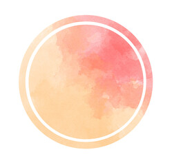 まるい赤の水彩