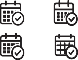  calendar icon, set
