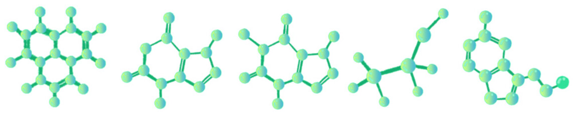 Cartoon Style Green Molecular Structure for Science Education and Chemistry Illustration