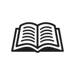 Open Book Icon Flat Minimalist Vector for Education or Reading