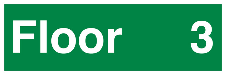 Green Floor 3 Indicator Sign
