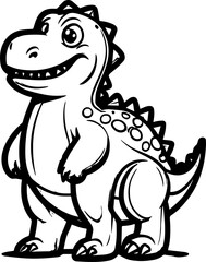 Minimalist Baby Dinosaur line art