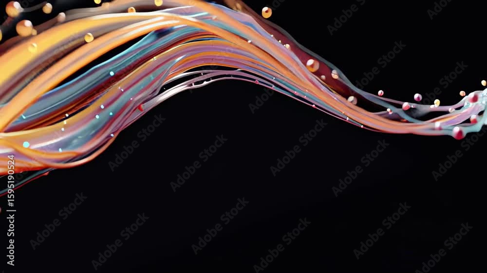 Poster vibrant animated fluid motion with chromatic highlights displaying dynamic movement and serene flow
