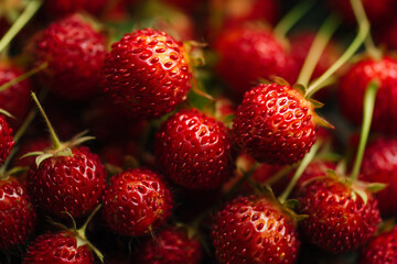 Vibrant Red Strawberries Close-Up. Close-up of vibrant red strawberries, ideal for food-related designs and summer promotions.