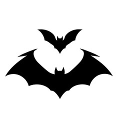 spooky double bat silhouettes for halloween night