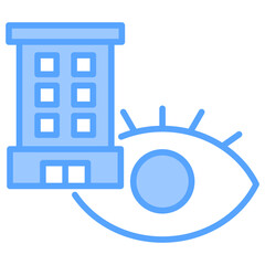 Vision Building Blue Icon