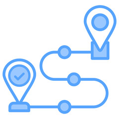 Success Mapping Blue Icon