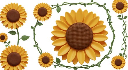 Sunflower graphic design illustration