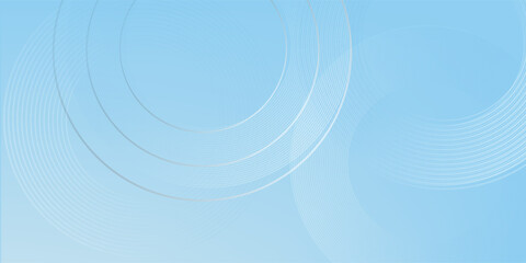 Circle effect style banner background pastel colorful blue and white gradations. Abstract geometric design modern simple abstract