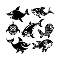 Naklejka premium set of fishes